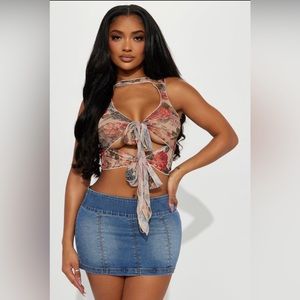 NWT Fashion Nova Foreign Love Mesh Top - Size Large